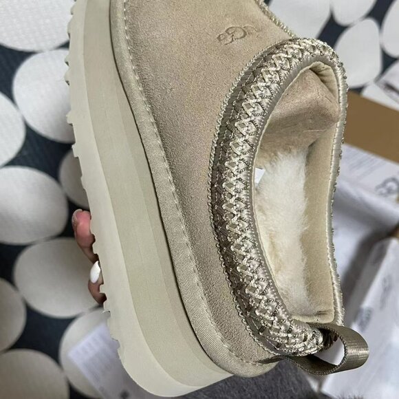 UGG TAZZ Tasman Suede PLATFORM SLIPPER Clog Shoe MUSTARD SEED - Picture 4 of 7